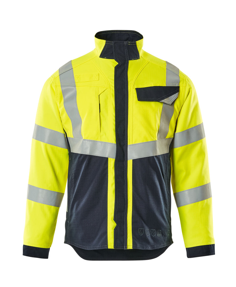 Mascot Jassen Biel Multinorm fluo geel-donker marineblauw(17010)