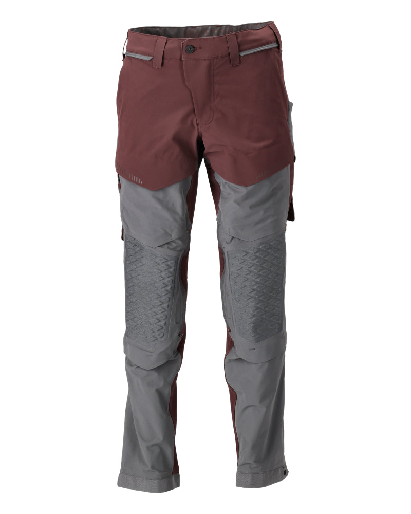 Mascot Customized Broek met kniezakken 22279-605 bordeauxrood-steengrijs(2289)