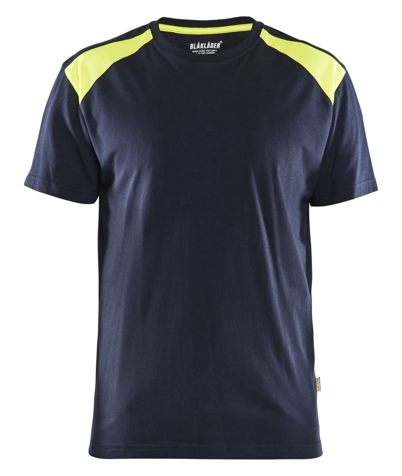 Blaklader Bi-Colour t-shirts 33791042 donker marineblauw-fluo geel(8633)