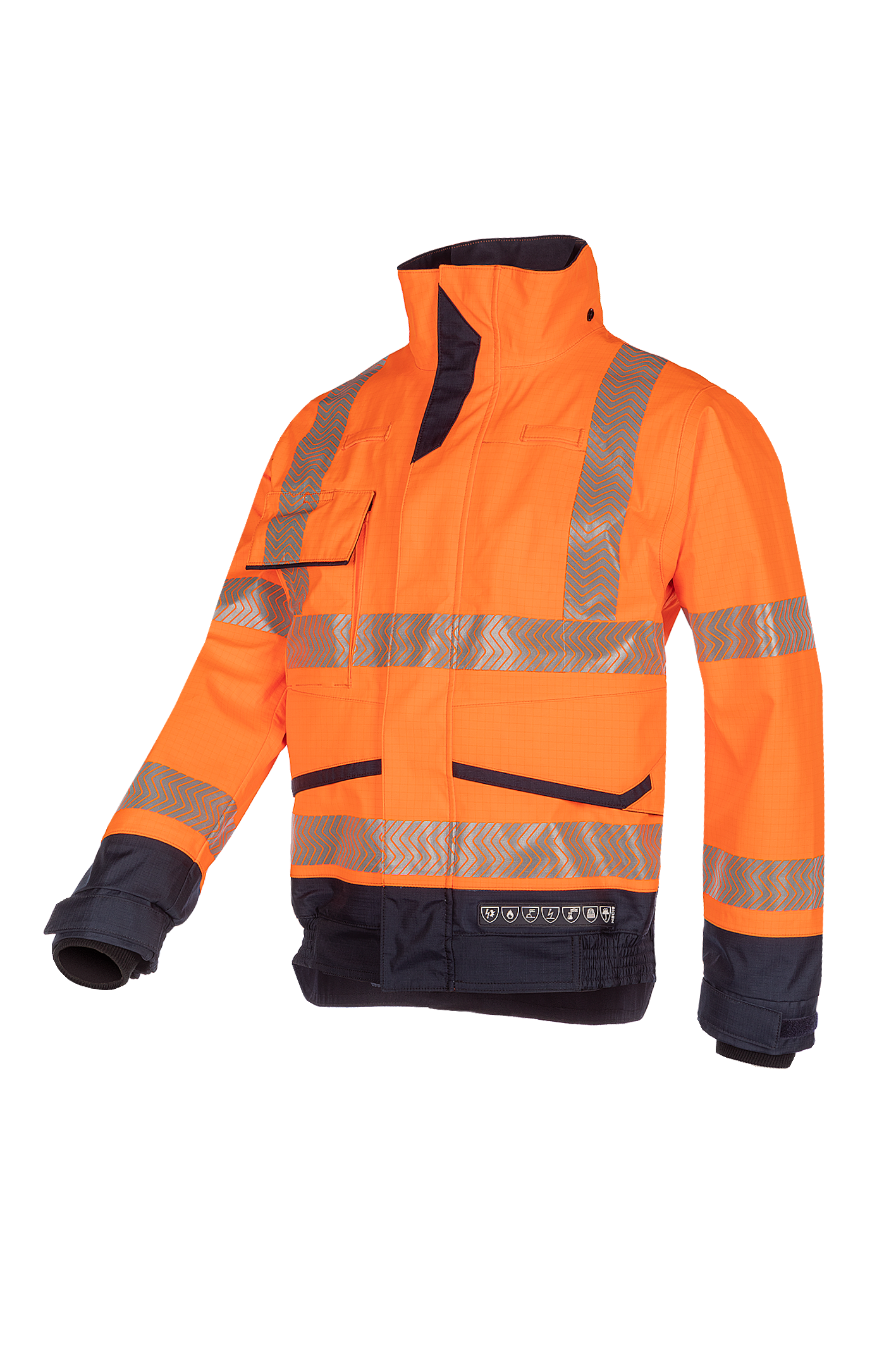 Sioen arc blouson Frovik multinorm HiVis fluo oranje-marineblauw