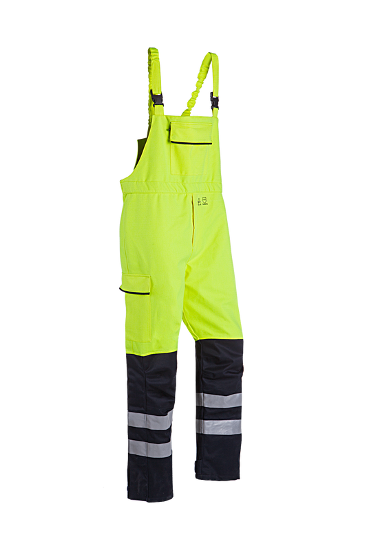 Sioen Am. Overalls Pedley  fluo geel-marineblauw