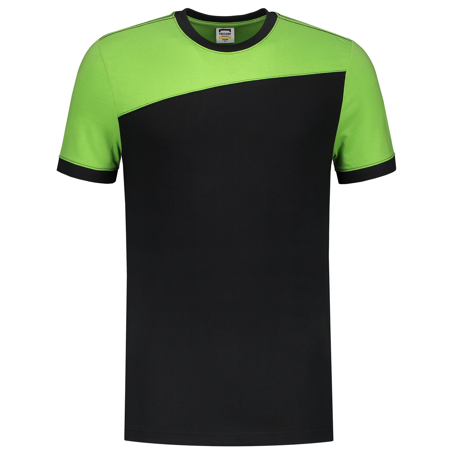 Tricorp Workwear T-shirts 102006 zwart-limoen(blacklime)