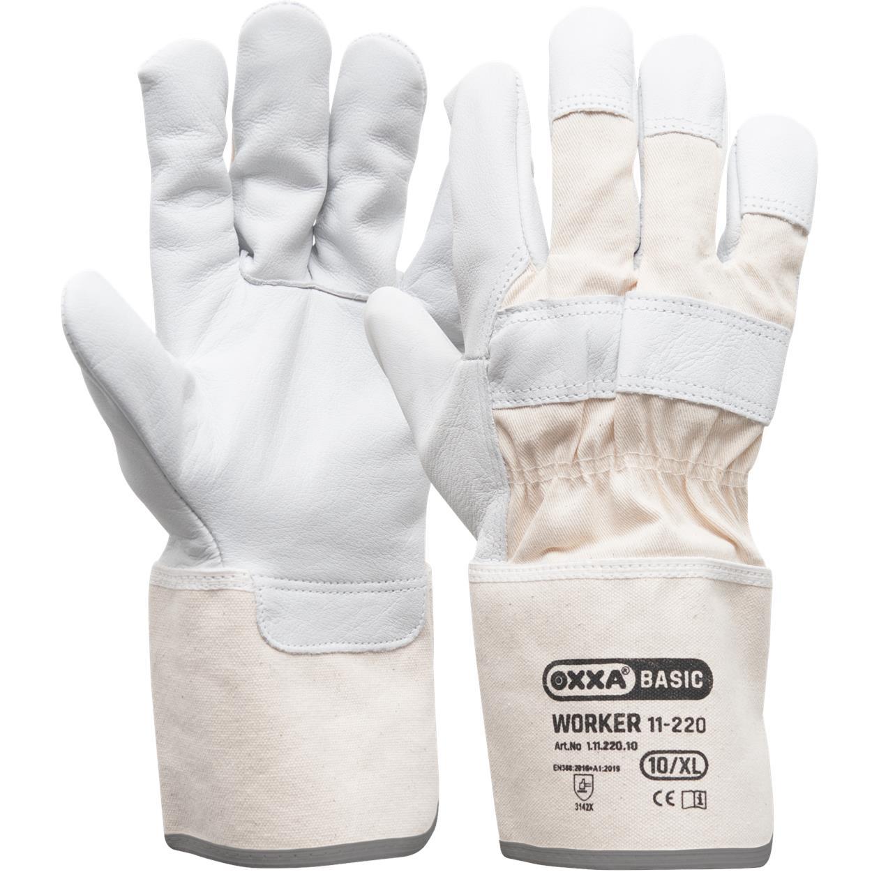 OXXA Basic Handschoen Worker 11-220 wit-beige