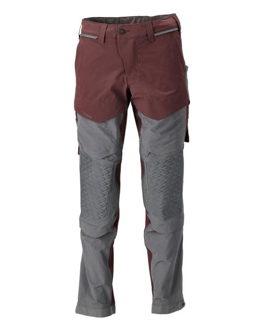 Mascot Customized Broek met kniezakken 22279-605 bordeauxrood-steengrijs(2289)