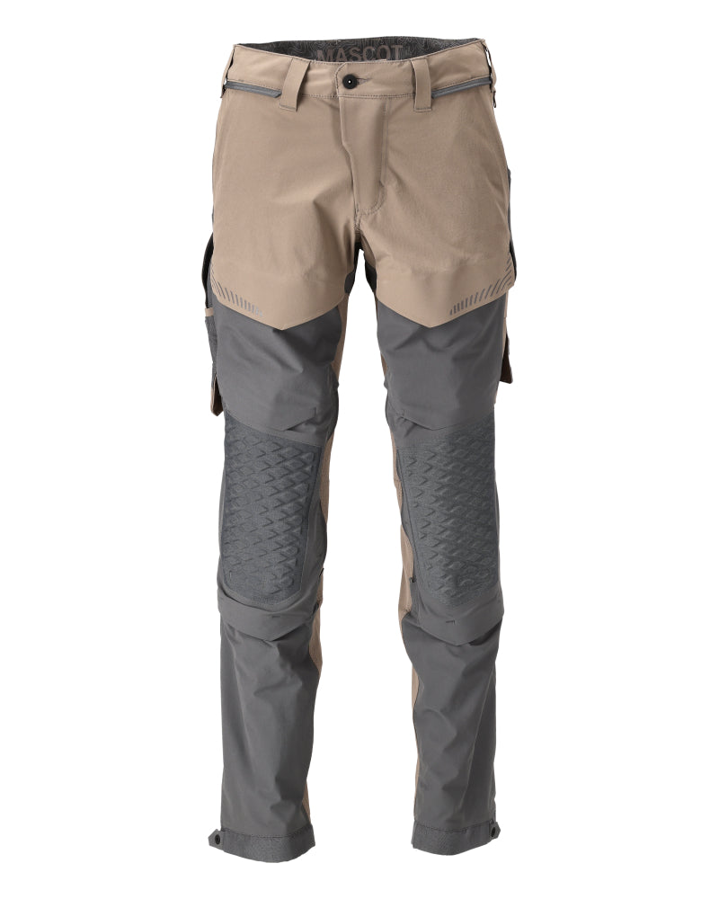 Mascot Customized Broek met kniezakken 22279-605 donkerzand-steengrijs(5689)