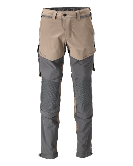 Mascot Customized Broek met kniezakken 22279-605 donkerzand-steengrijs(5689)