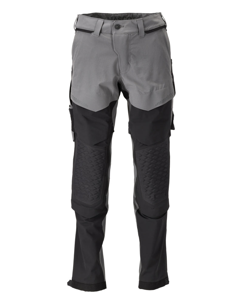 Mascot Customized Broek met kniezakken 22279-605 steengrijs-zwart(8909)