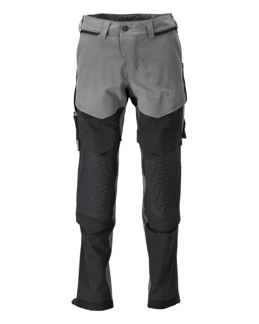 Mascot Customized Broek met kniezakken 22279-605 steengrijs-zwart(8909)