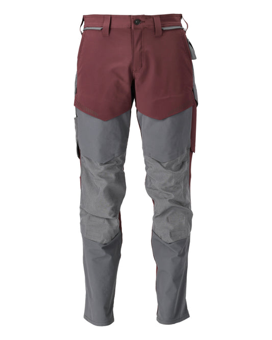 Mascot Customized Broek met kniezakken 22379-311 bordeauxrood-steengrijs(2289)