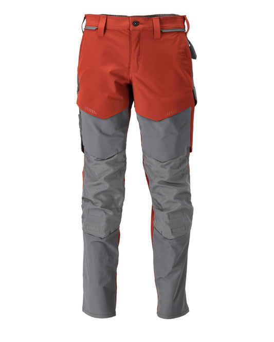 Mascot Customized Broek met kniezakken 22379-311 herfstrood-steengrijs(2489)