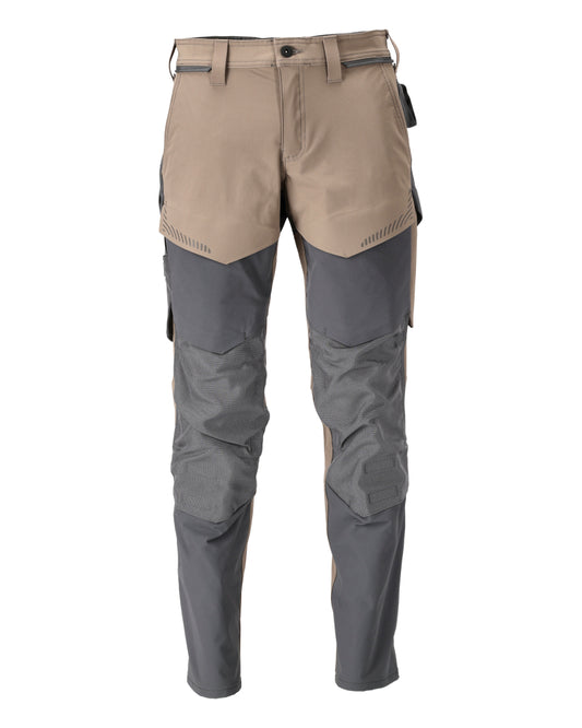 Mascot Customized Broek met kniezakken 22379-311 donkerzand-steengrijs(5689)