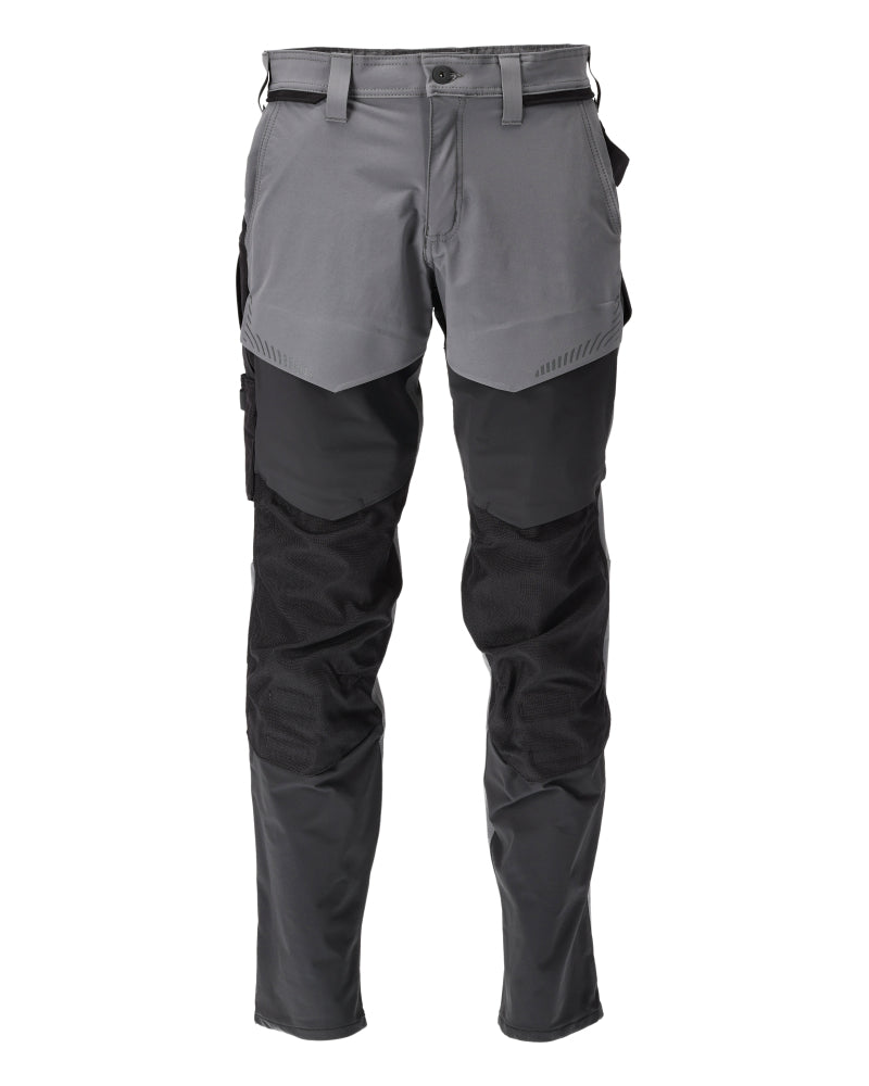 Mascot Customized Broek met kniezakken 22379-311 steengrijs-zwart(8909)