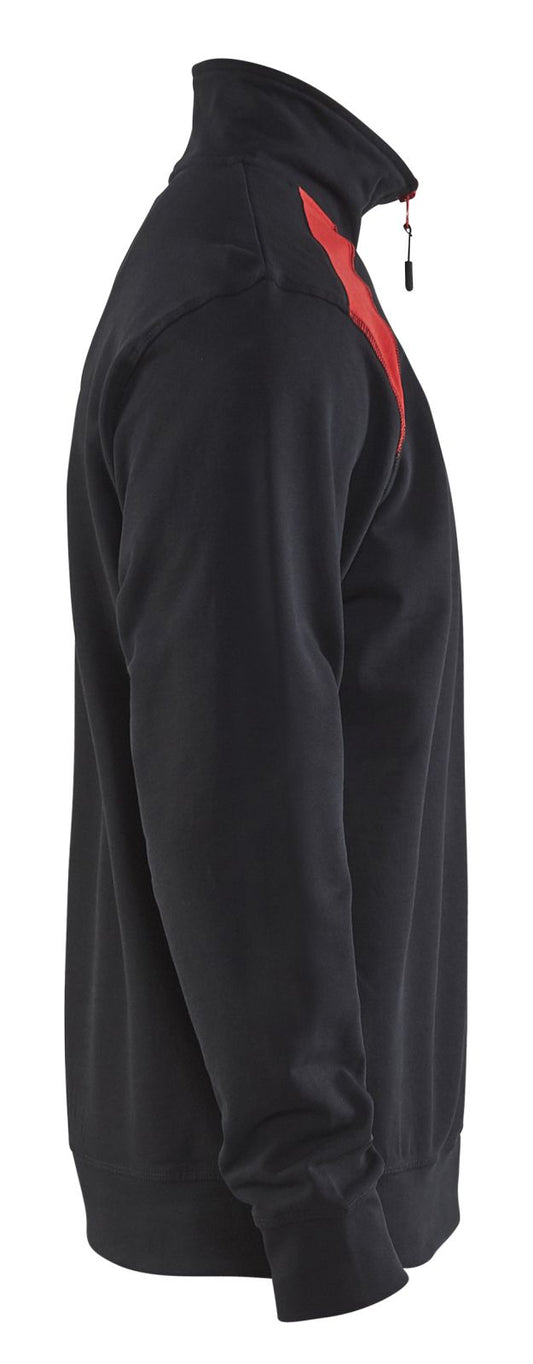 Blaklader Polosweaters 33531158 zwart-rood(9956)