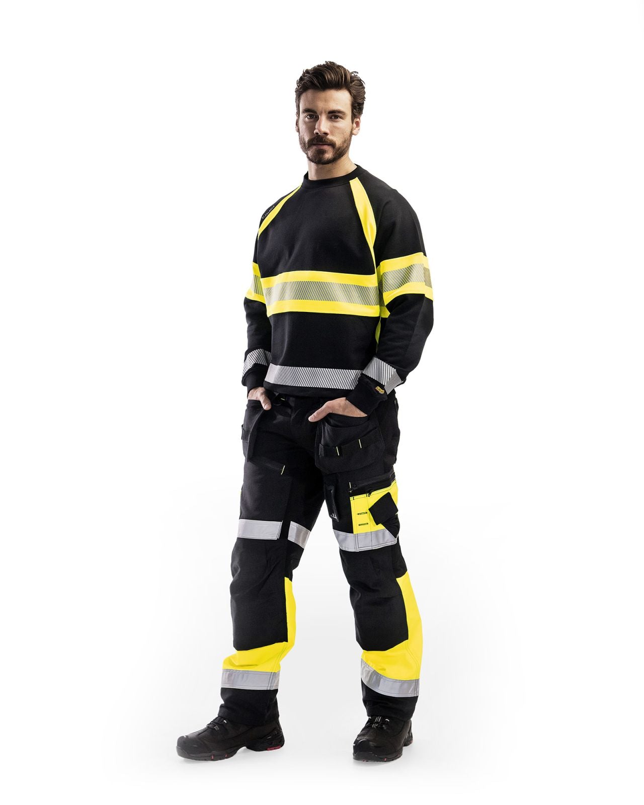 Blaklader Polosweaters 33591158 HiVis zwart-geel(9933)