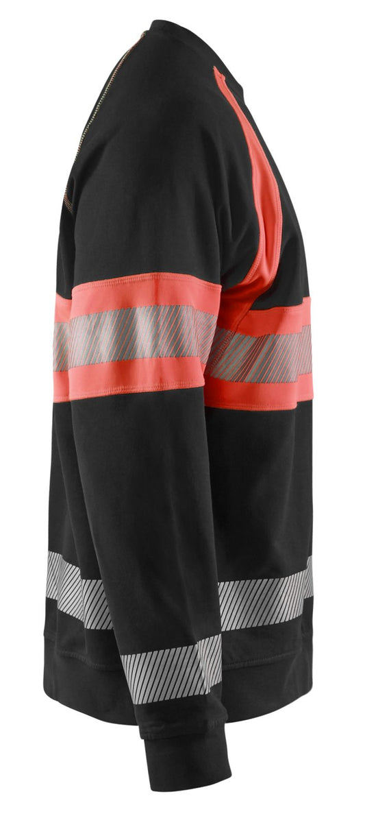 Blaklader Polosweaters 33591158 HiVis zwart-fluo rood(9955)
