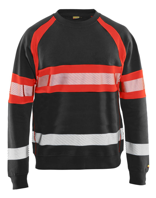 Blaklader Polosweaters 33591158 HiVis zwart-fluo rood(9955)