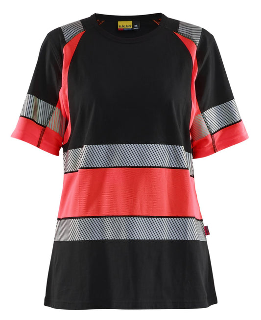 Blaklader High Vis t-shirts 34101030 HiVis zwart-fluo rood(9955)