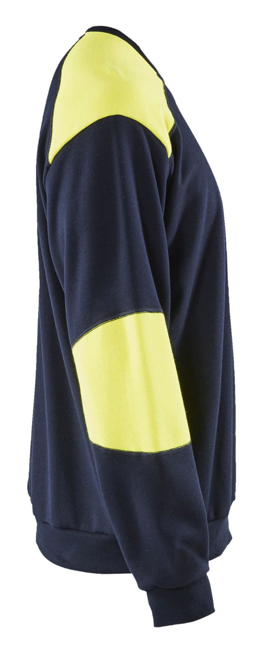 Blaklader Polosweaters 34581762 marineblauw-fluo geel(8933)