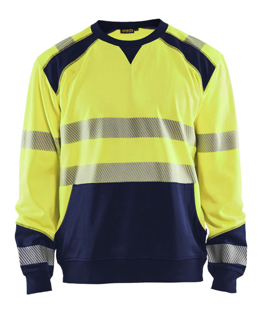 Blaklader Polosweaters 35412528 HiVis fluo geel-marineblauw(3389)