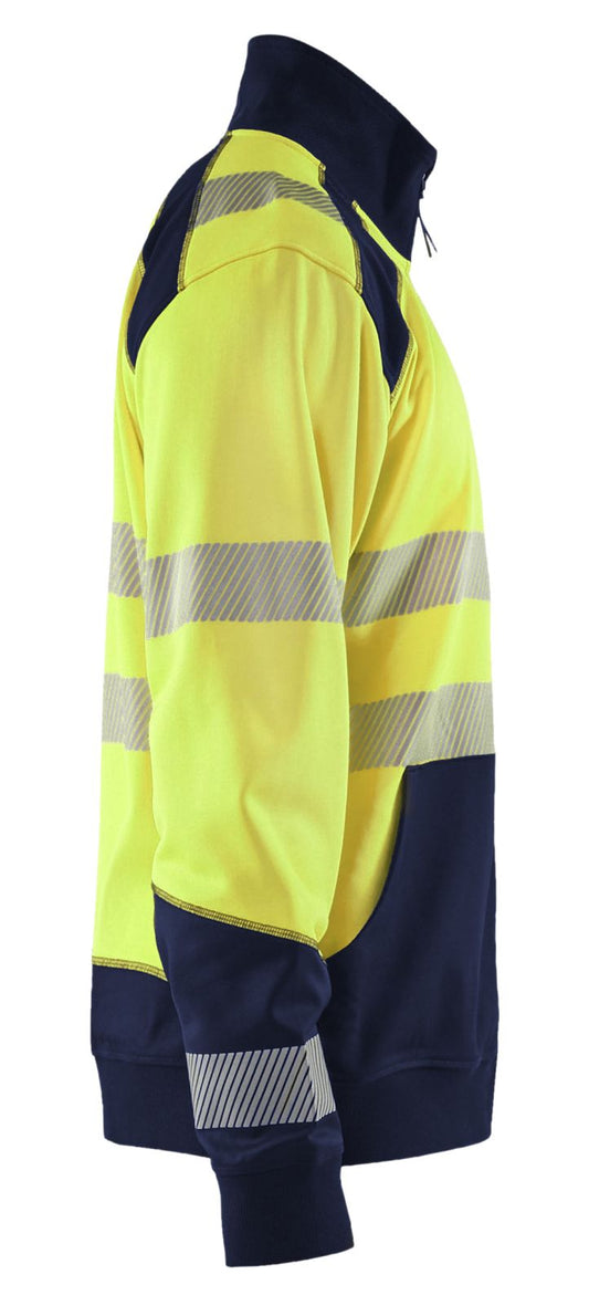 Blaklader Polosweaters 35562528 HiVis fluo geel-marineblauw(3389)