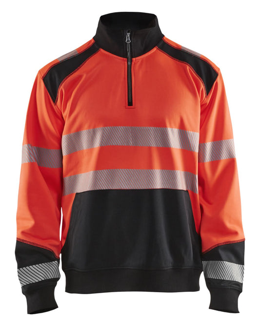 Blaklader Polosweaters 35562528 HiVis fluo rood-zwart(5599)