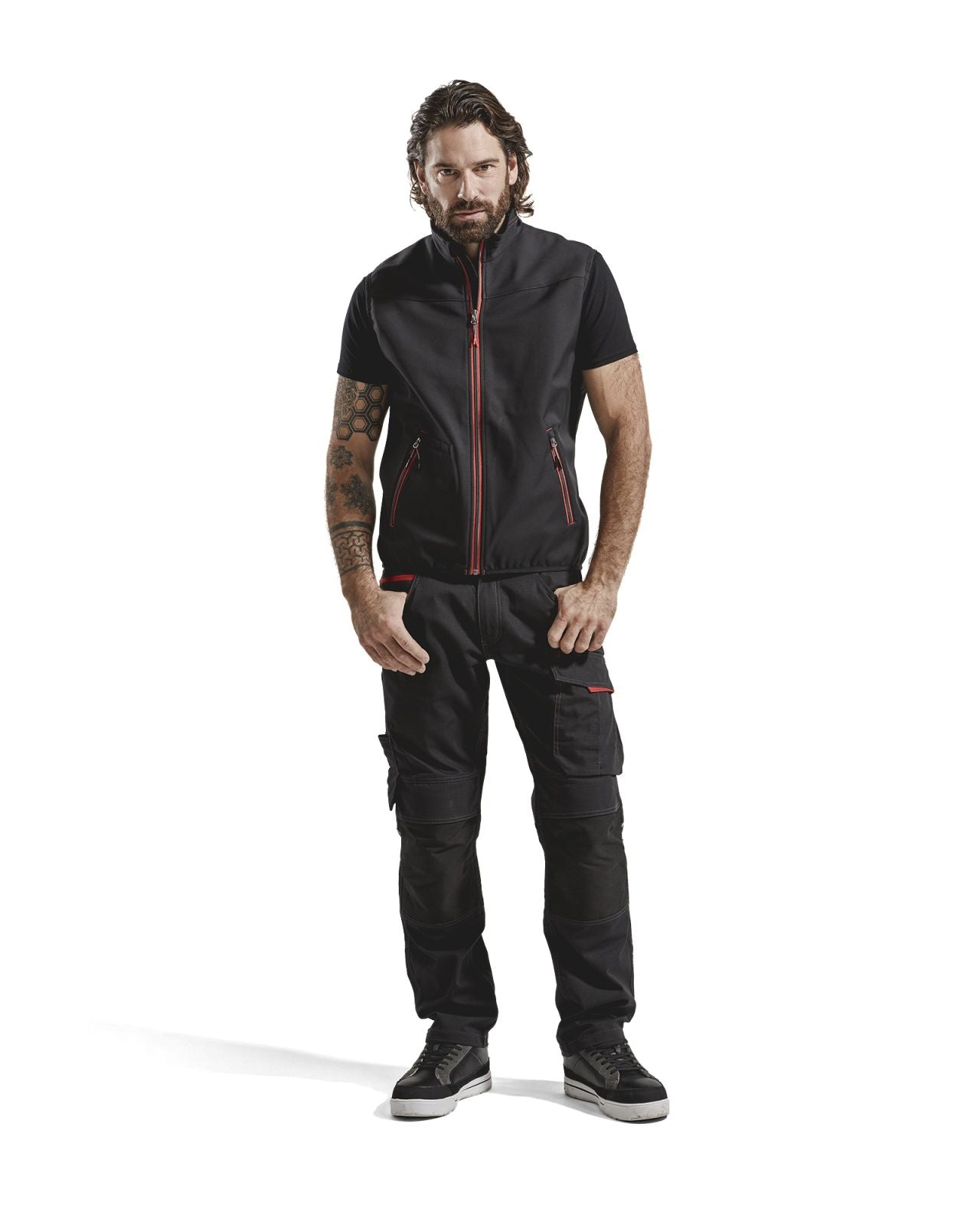 Blaklader Bodywarmers 38502516 zwart-rood(9956)