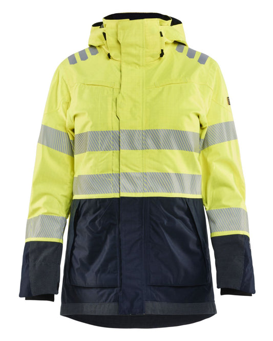 Blaklader Vlamvertragend Multinorm Dames jack 44491532 shell vlamwerend antistatisch waterdicht fluo geel-marineblauw(3389)