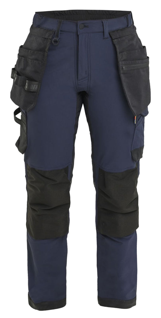 Blaklader Dames 4-weg stretch Dames Werkbroeken 71211645 afneembare spijkerzakken donker marineblauw-zwart(8699)