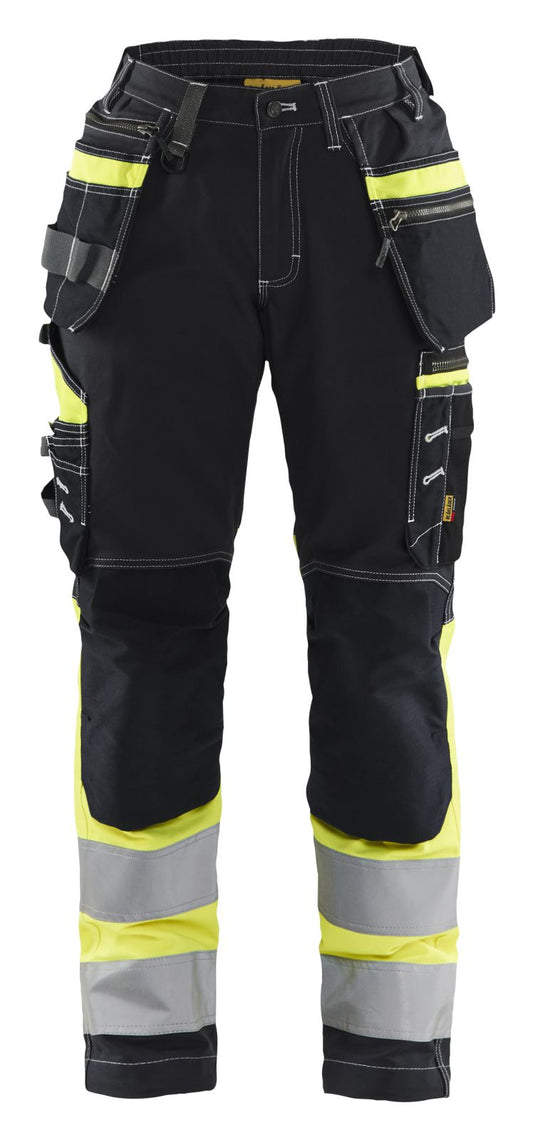 Blaklader High Vis Dames Werkbroeken 71961370 dames HiVis stretch zwart-fluo geel(9933)