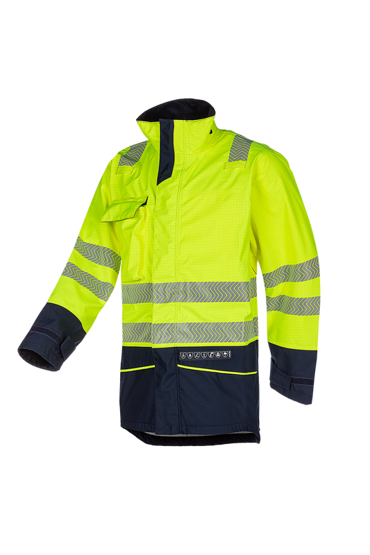 Sioen jassen Talsi multinorm fluo geel-marine