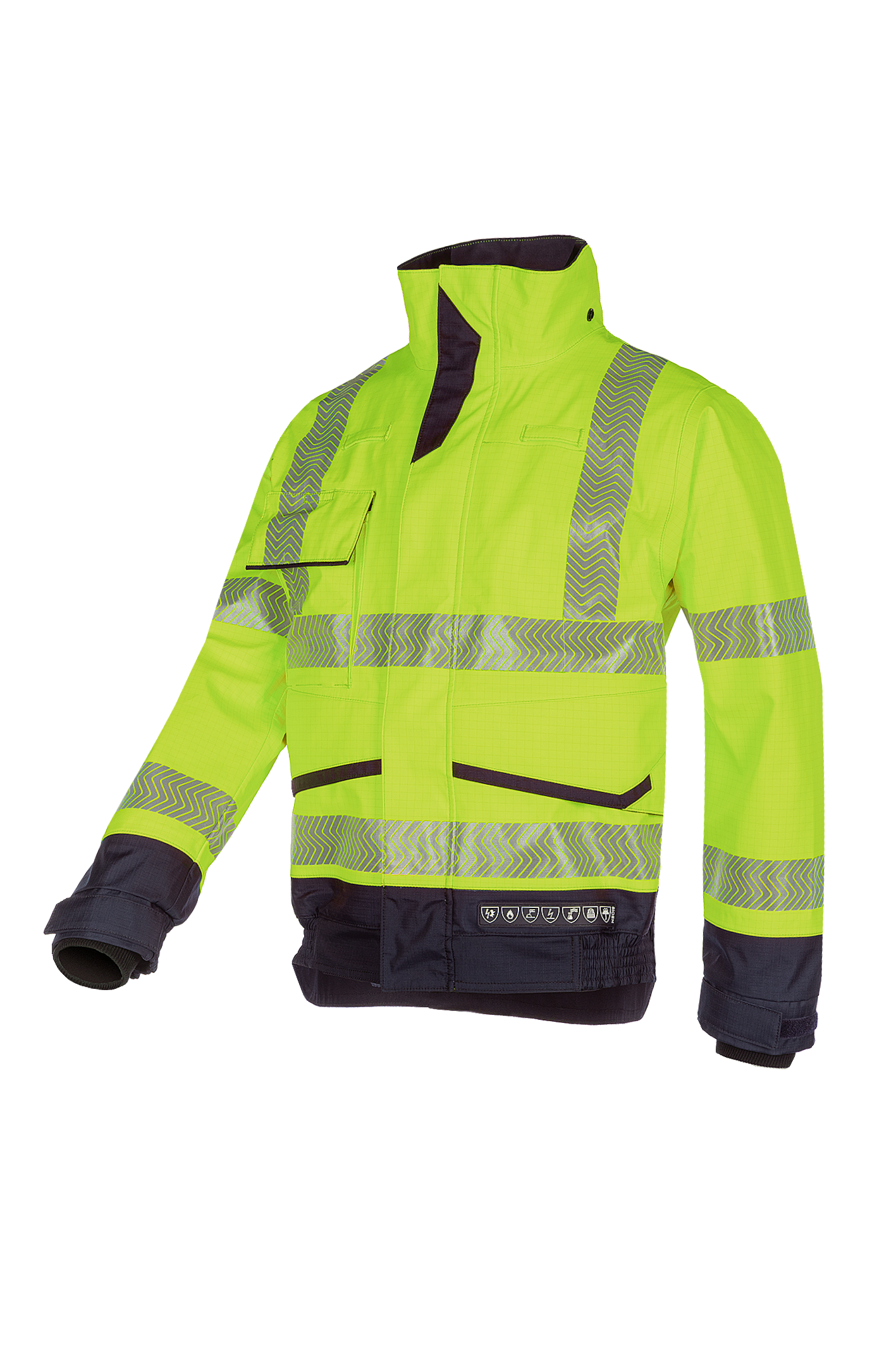 Sioen arc blouson Frovik multinorm HiVis fluo geel-marine