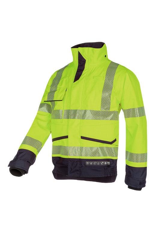 Sioen arc blouson Frovik multinorm HiVis fluo geel-marine