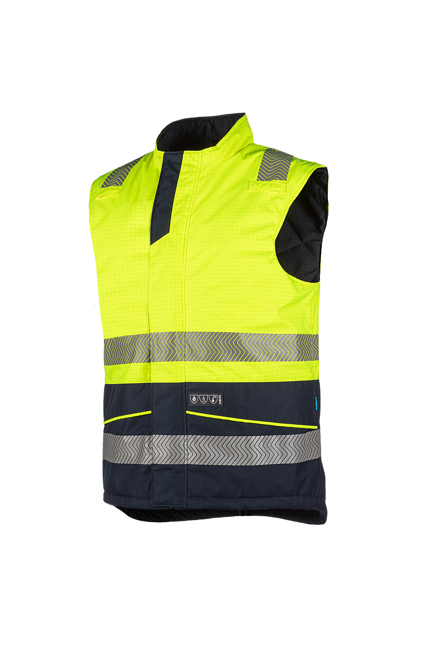 Sioen Bodywarmers Flaxton Multinorm fluo geel-marineblauw
