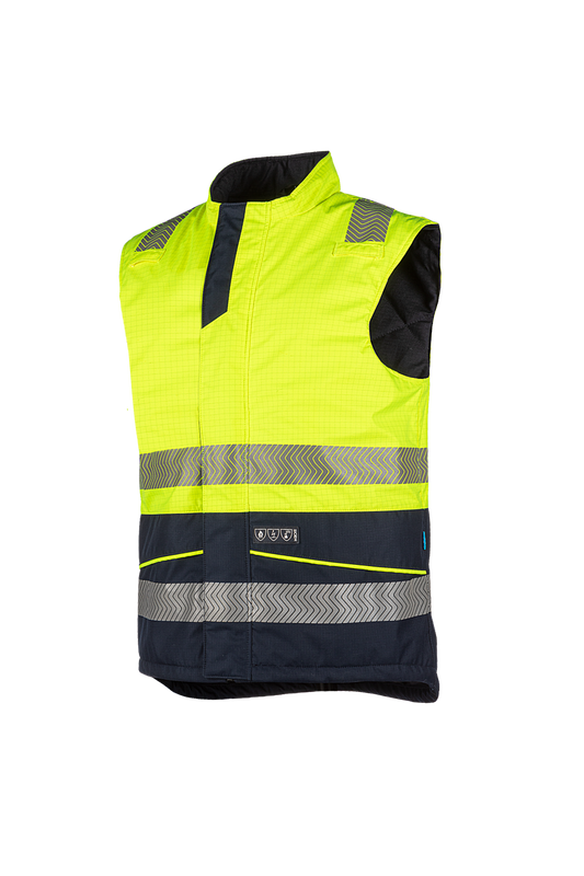 Sioen Bodywarmers Flaxton Multinorm fluo geel-marineblauw
