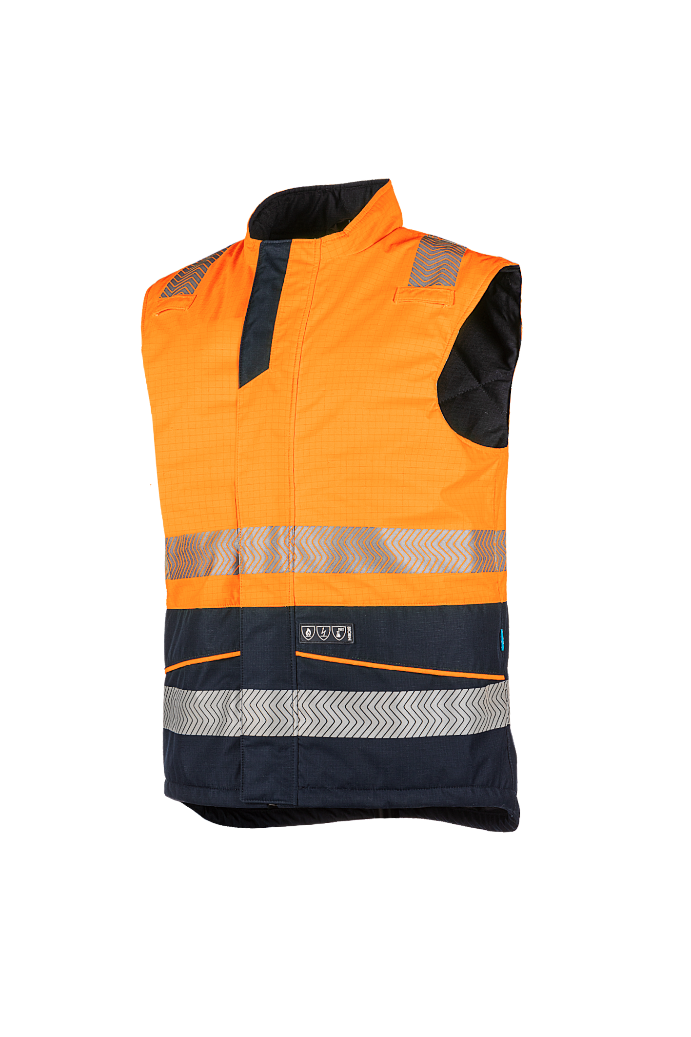 Sioen Bodywarmers Flaxton Multinorm fluo oranje-marineblauw