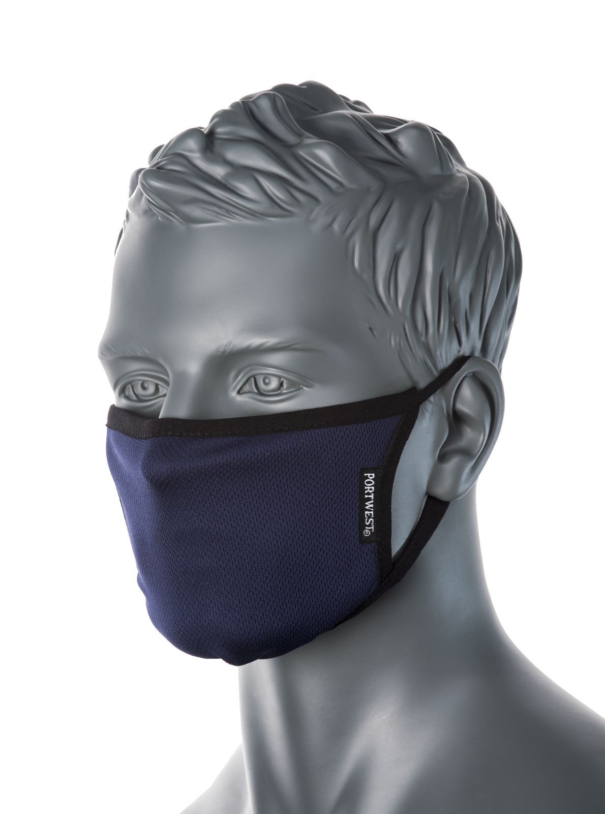 Portwest 3-Laags Anti Microbieel Stoffen Gezichtsmasker (pak 25 stuks) CV33 marineblauw(NA)