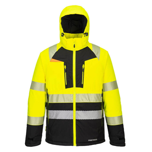 Portwest DX4 Hi-Vis Winterjack DX430 HiVis  Klasse 2 waterdicht stretch geel-zwart(YB)