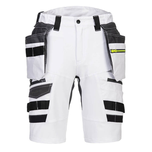 Portwest DX4 Korte Broeken DX444 afneembare holsterzakken stretch wit(WH)