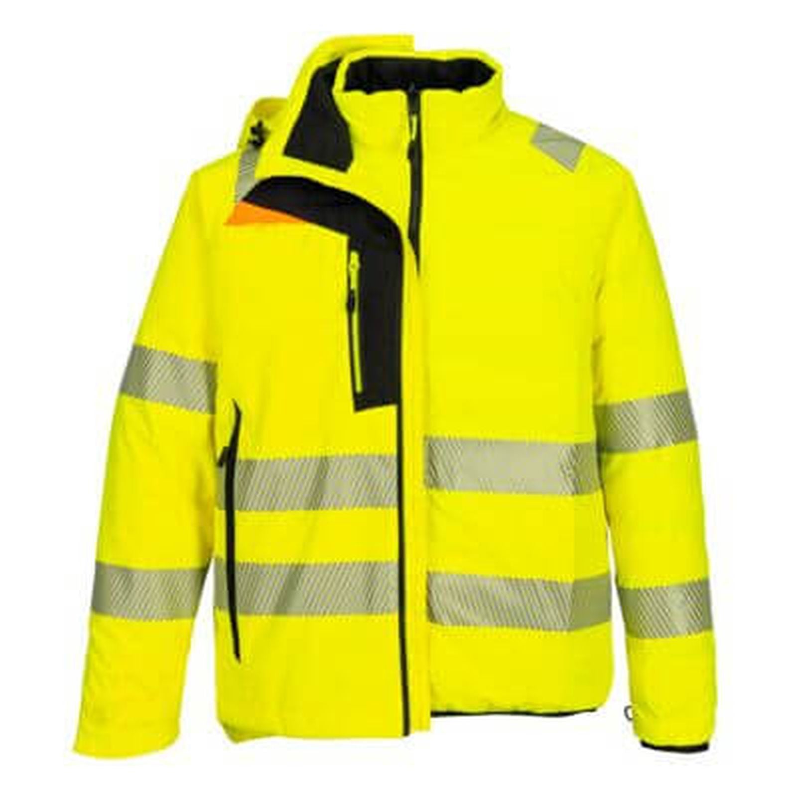 Portwest DX4 Hi-Vis Jack DX466 4-in-1 Hi-Vis-Tex Pro waterdicht stretch geel-zwart(YB)