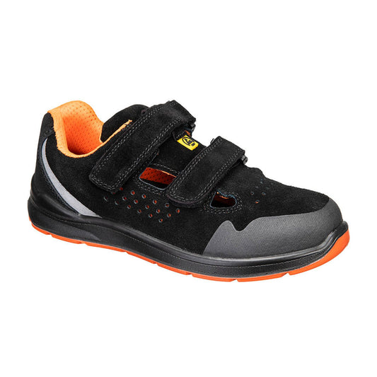 Portwest Steelite ESD Voetbescherming Sandaal FE08 S1P ESD SR FO SR zwart-grijs(BG)
