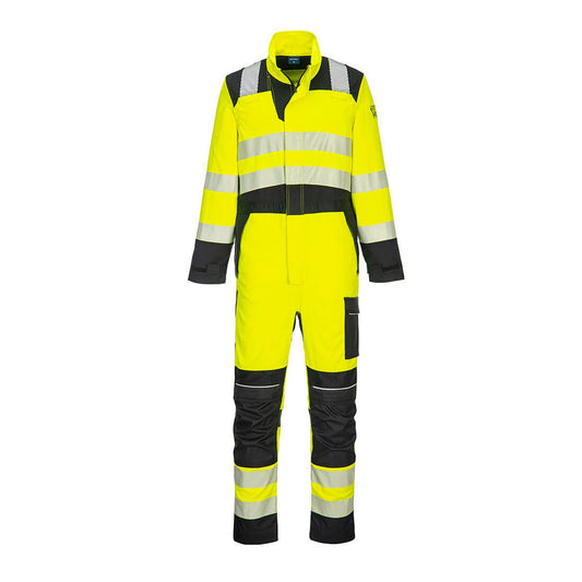 Portwest PW3 FR Coverall FR507 Hi-Vis vlamvertragend antistatisch reflectie 280gm geel-zwart(YB)
