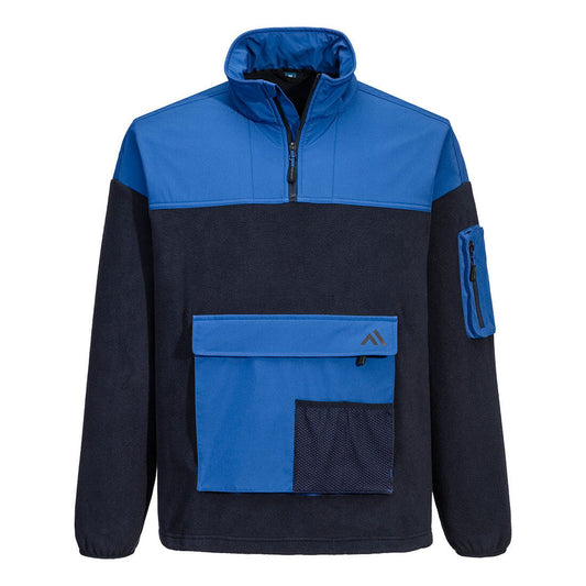 Portwest KX3 Sport Werkkleding Sweatshirt KX378 1/4 zip fleece donker marineblauw-kwartsblauw(DQ)