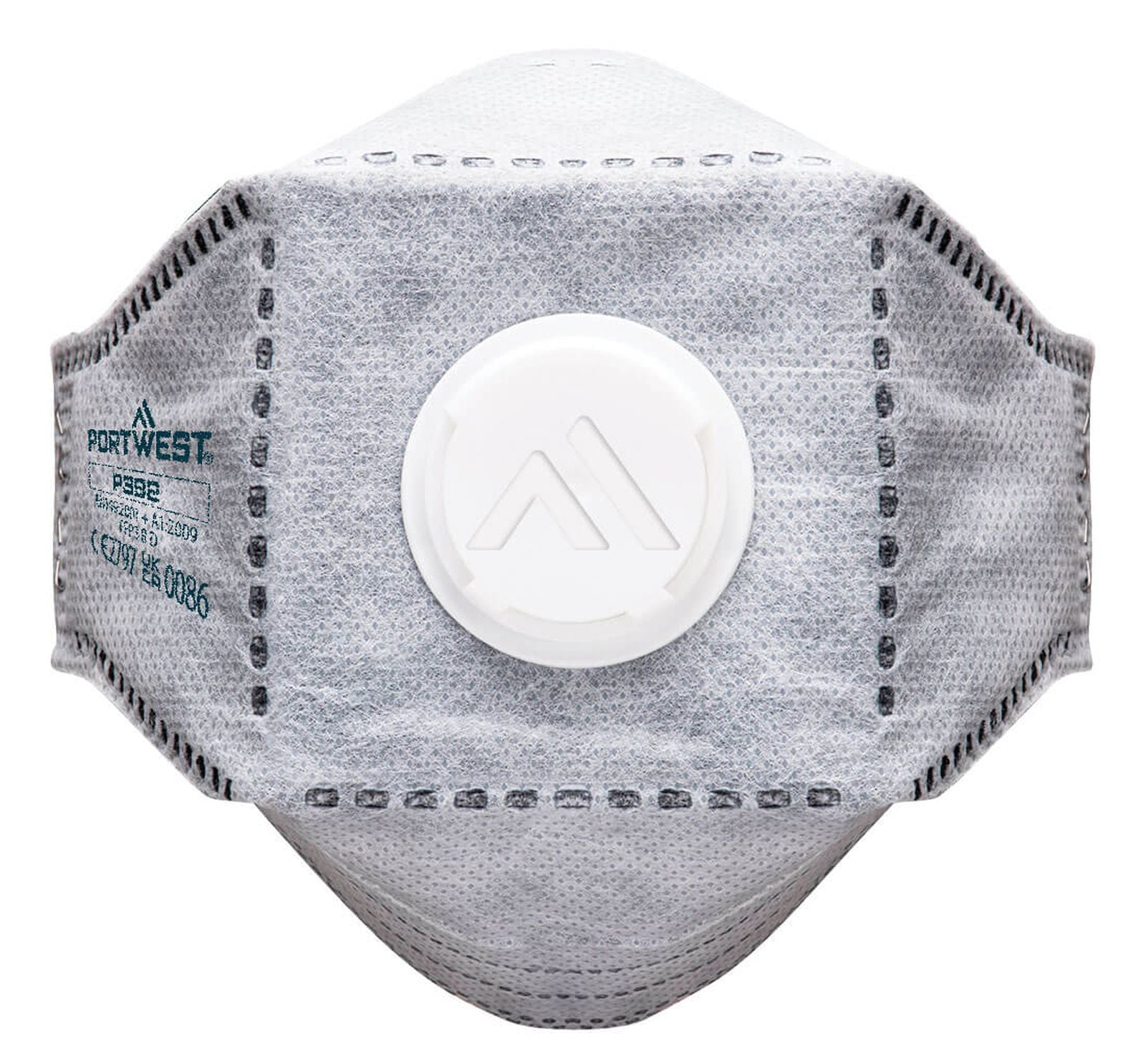 Portwest Disposable EAGLE mondmasker P392 koolstof gevouwen plat FFP3 (Pk10) wit(WH)