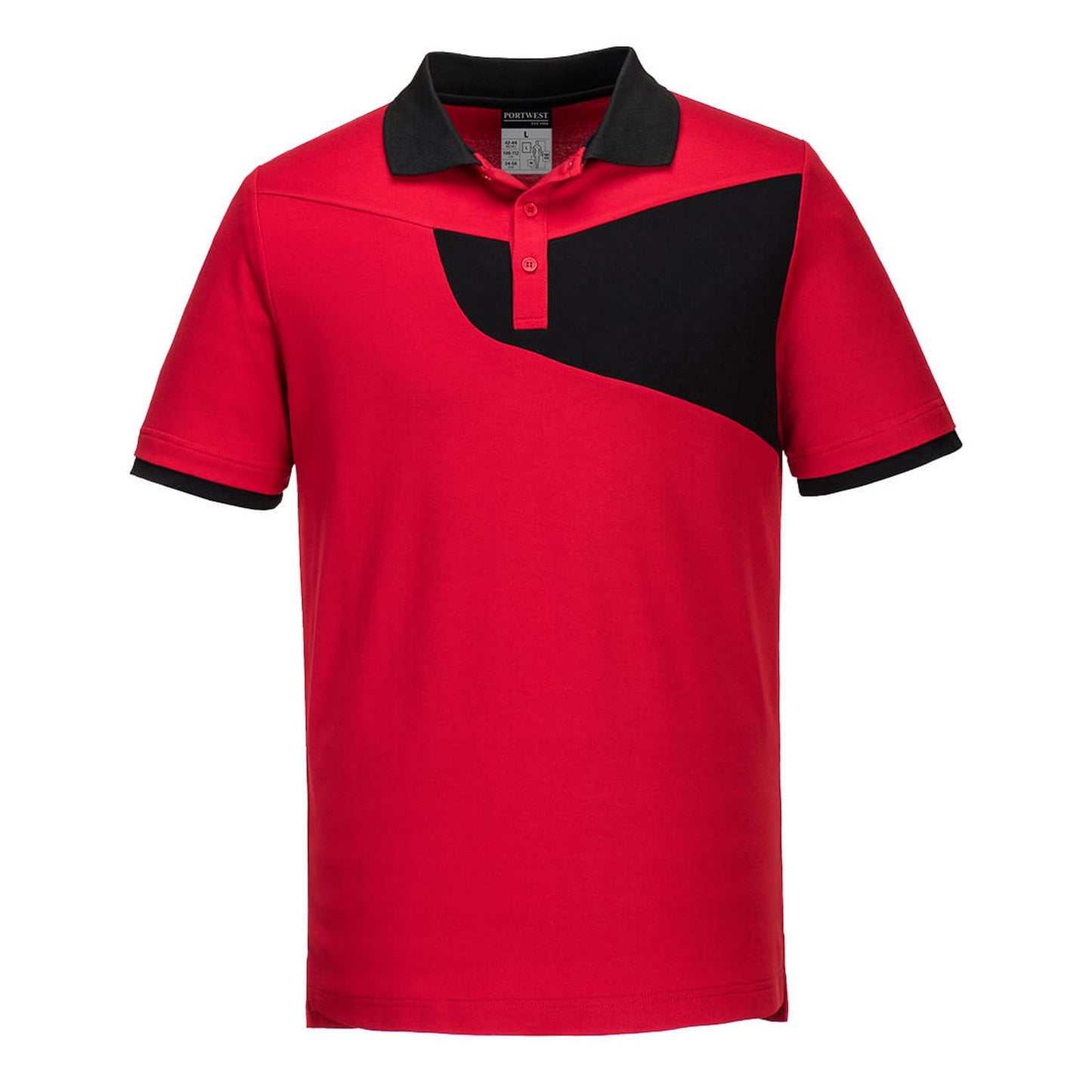 Portwest Polo's PW210 rood-zwart(RB)