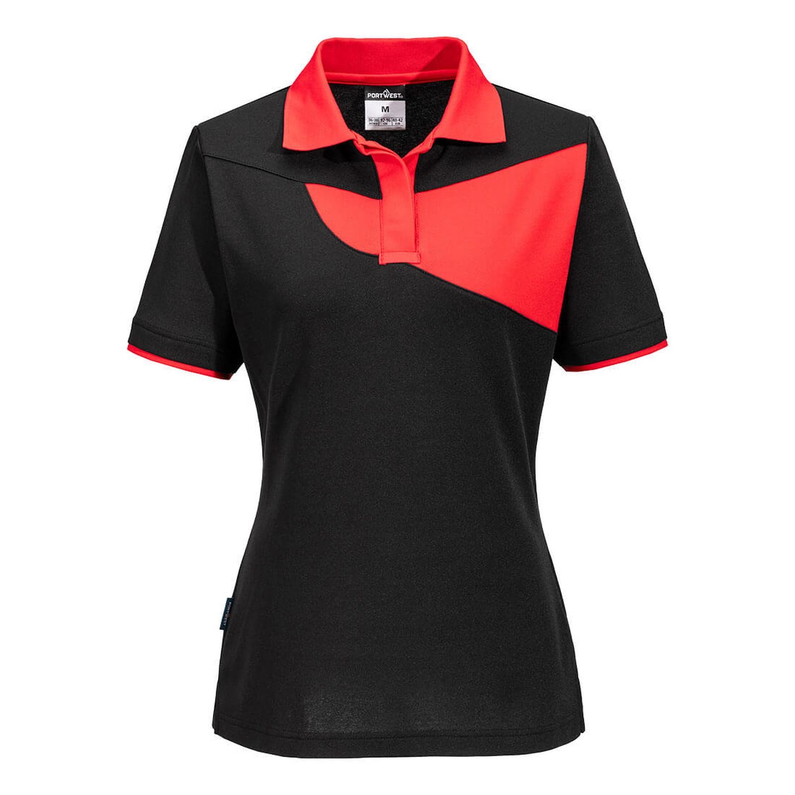 Portwest PW2 Corporate Casuals Poloshirt PW219 dames zwart-rood(BD)