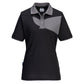 Portwest PW2 Poloshirt PW219 Dames zwart-zoomgrijs(BZ)
