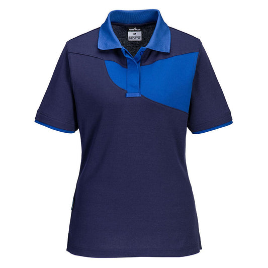 Portwest PW2 Poloshirt PW219 Dames marineblauw-koningsblauw(NR)