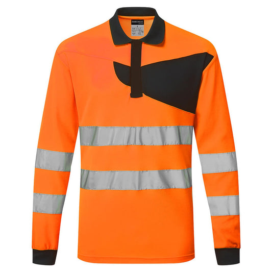 Portwest PW2 Hoge zichtbaarheid Poloshirt PW220 HiVis L/M oranje-zwart(OB)