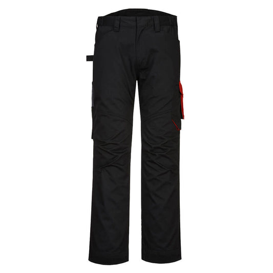 Portwest Broeken PW240 zwart-rood(BD)