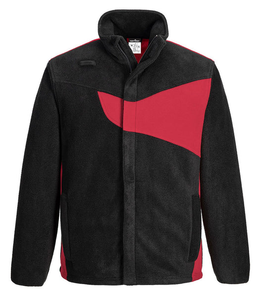 Portwest PW2 Jas PW270 fleece zwart-rood(BD)